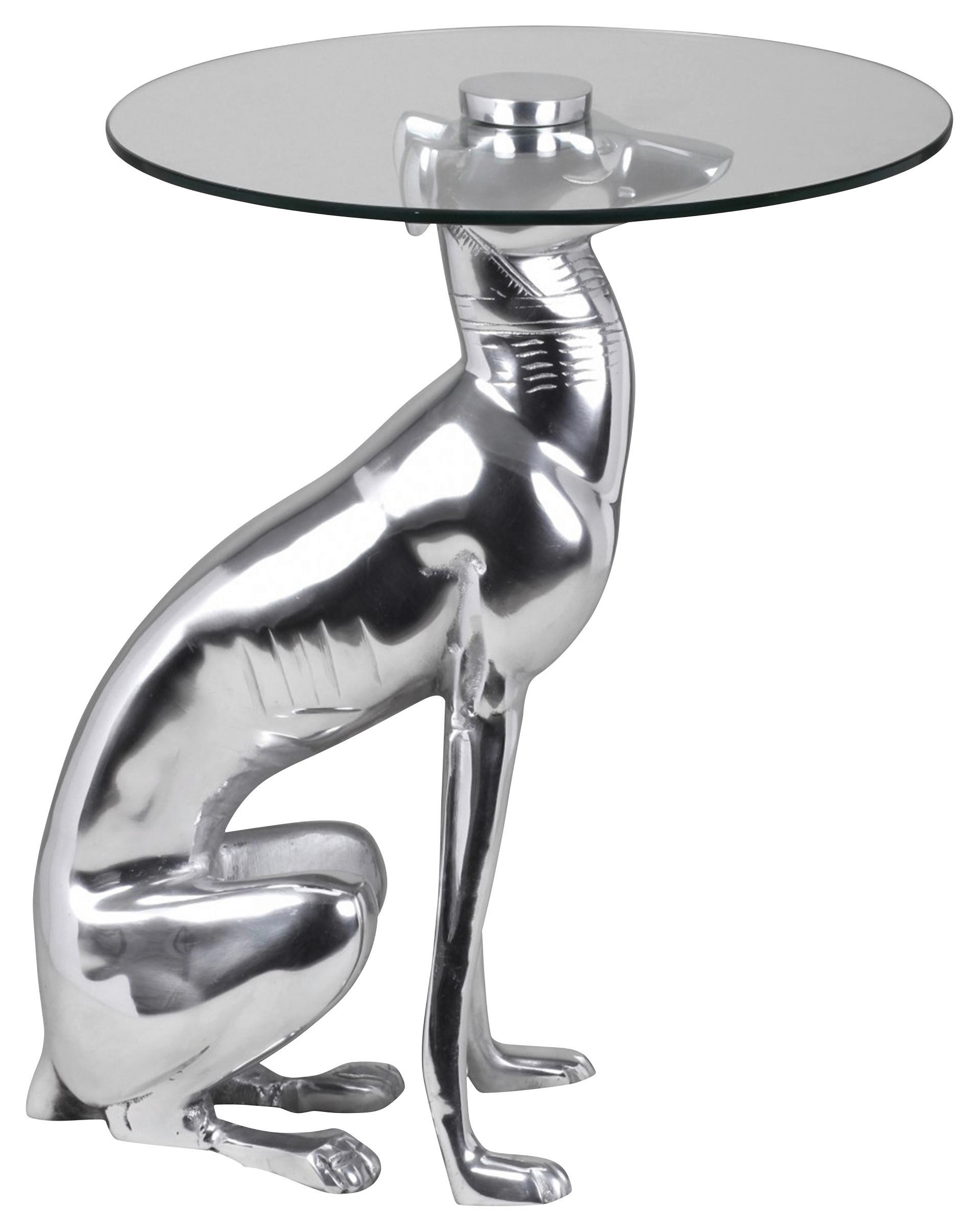 BEISTELLTISCH in Metall 40/40/50 cm  - Silberfarben, Modern, Glas/Metall (40/40/50cm) - MID.YOU