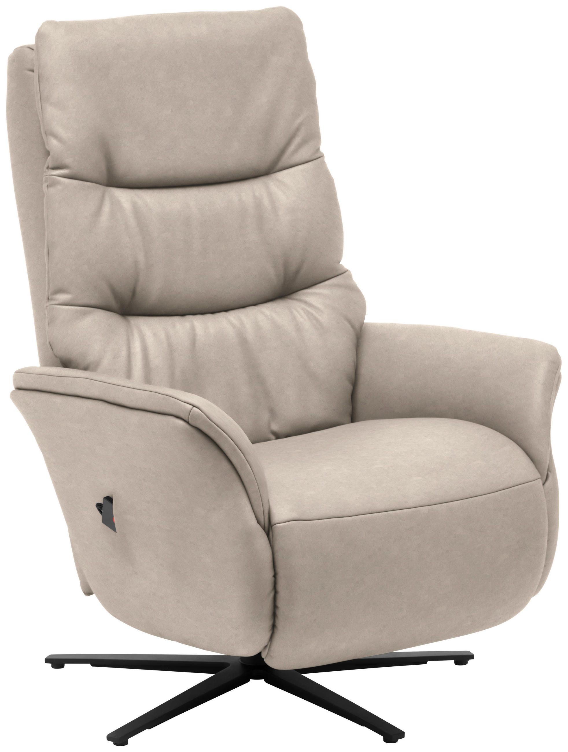 MASSAGESESSEL Echtleder Beige    - Anthrazit/Beige, KONVENTIONELL, Leder/Metall (74/114/97cm) - Himolla