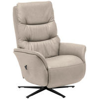 MASSAGESESSEL Echtleder Beige    - Anthrazit/Beige, KONVENTIONELL, Leder/Metall (74/114/97cm) - Himolla