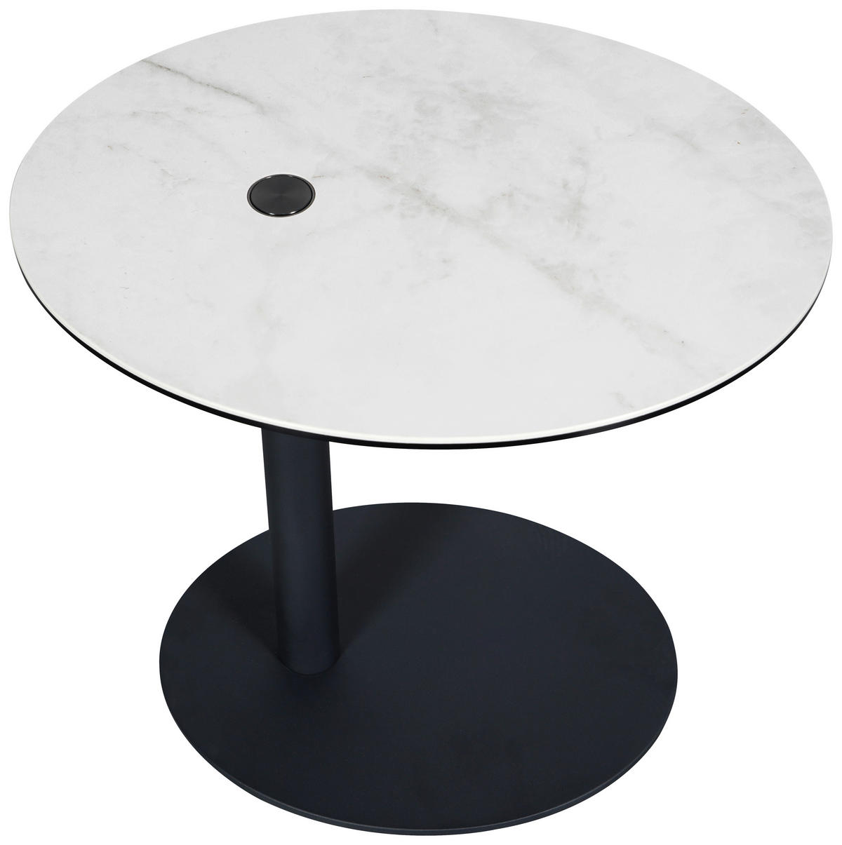BEISTELLTISCH 48/38/45-57 cm Anthrazit, Weiß oval  - Anthrazit/Weiß, Design, Glas/Keramik (48/38/45-57cm) - Dieter Knoll