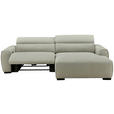 ECKSOFA Beige Mikrofaser Rücken echt, Relaxfunktion, Kopfteilverstellung  - Beige/Schwarz, Design, Holz/Textil (256/172cm) - Carryhome