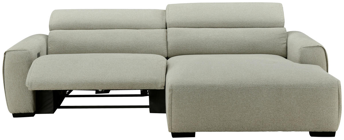 ECKSOFA Beige Mikrofaser  - Beige/Schwarz, Design, Holz/Textil (256/172cm) - Carryhome