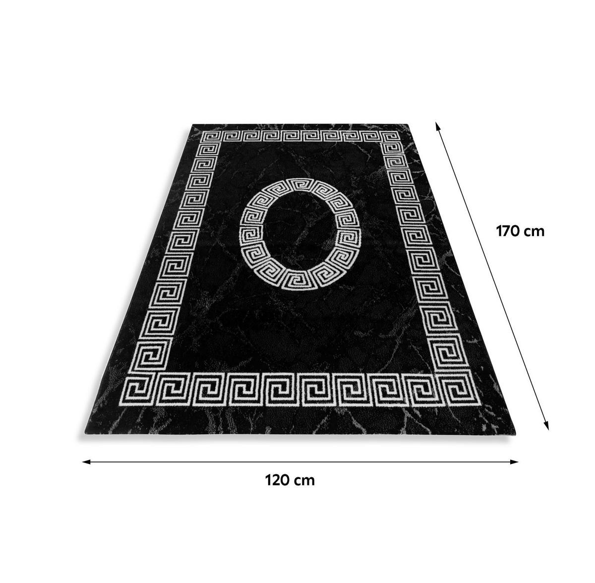 WEBTEPPICH 120/170 cm Plus Black Schwarz, Weiß  - Schwarz/Weiß, Design, Textil (120/170cm)