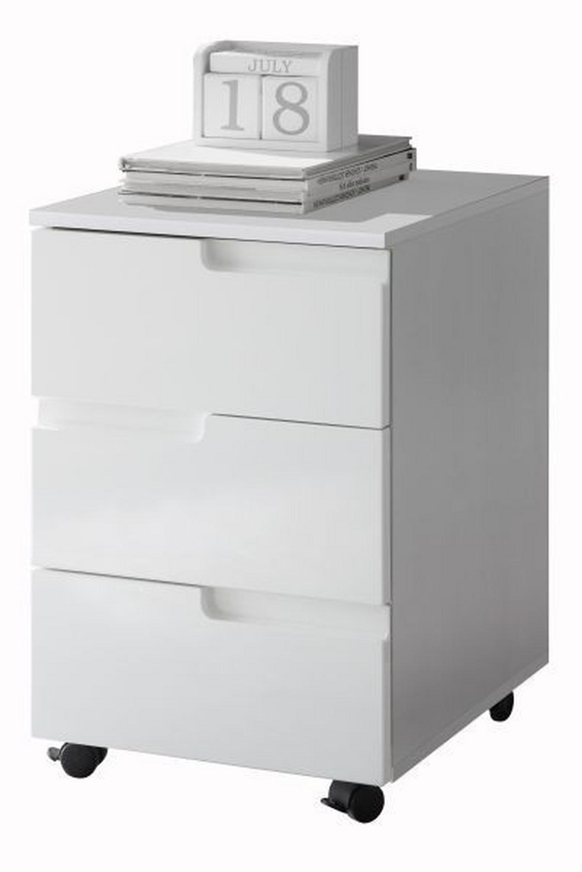 LADIČAR NA KOTAČIĆIMA  bijela  - bijela, Design, drvni materijal (40/60/45cm) - Xora