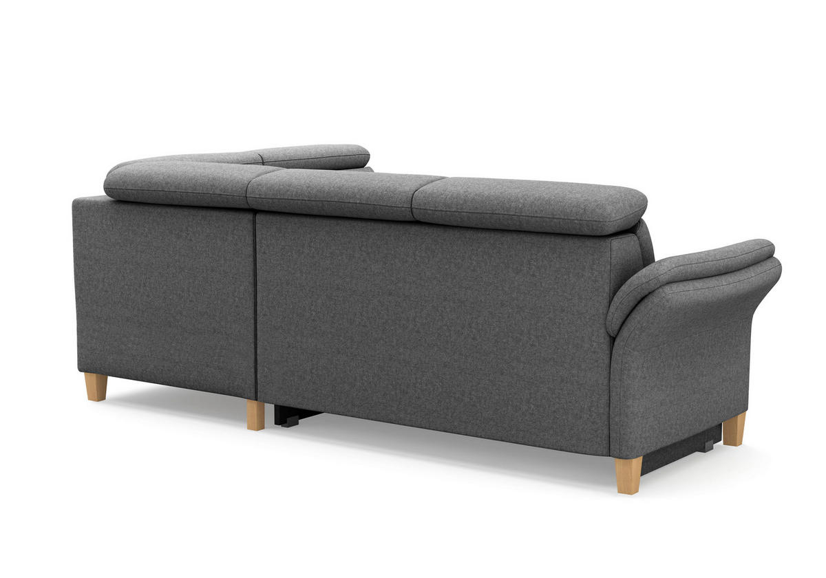 ECKSOFA Flachgewebe Dunkelgrau  - Eichefarben/Dunkelgrau, Konventionell, Holz/Textil (247/193cm) - Sit & More