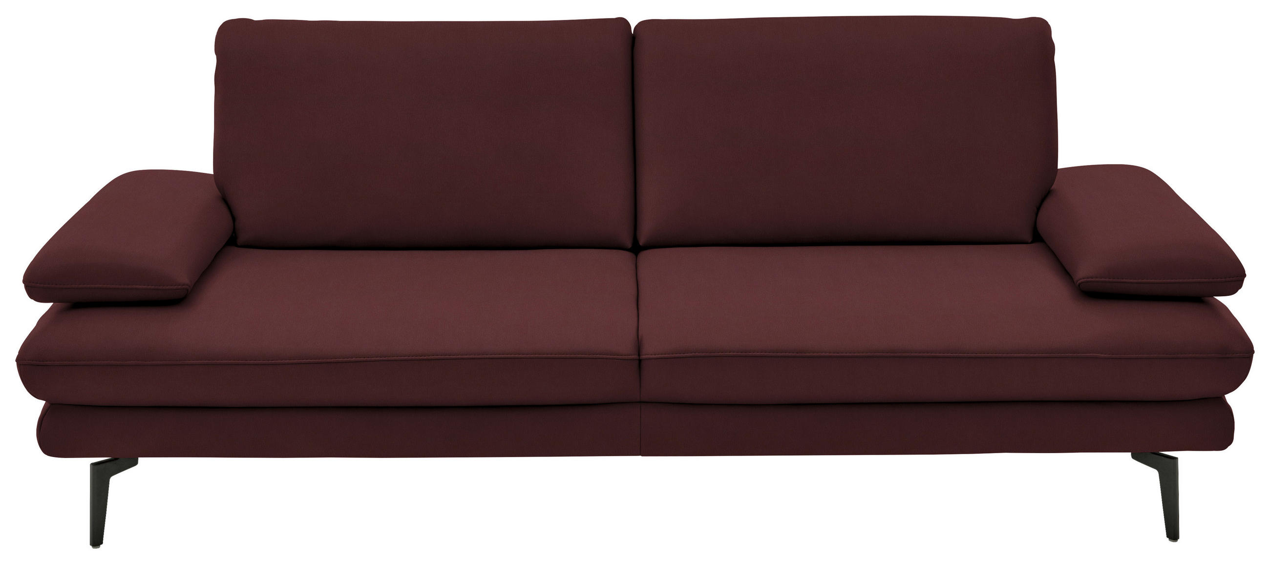 3-SITZER-SOFA in Leder Beere  - Beere/Schwarz, Design, Leder/Metall (222/86/104cm) - Dieter Knoll