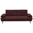 3-SITZER-SOFA in Leder Beere  - Beere/Schwarz, Design, Leder/Metall (222/86/104cm) - Dieter Knoll
