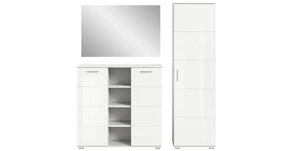 GARDEROBE in 110/191/37 cm - Weiß Hochglanz/Weiß, Design, Glas/Holzwerkstoff (110/191/37cm) - Xora