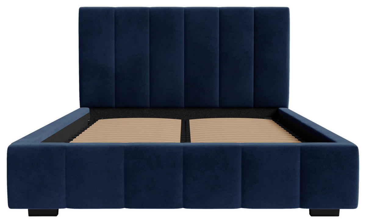 POLSTERBETT Lattenrost, Bettkasten 140/200 cm  in Blau  - Blau/Schwarz, Design, Holz/Kunststoff (140/200cm) - Boxxx
