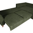 ECKSOFA Grün Cord  - Buchefarben/Grün, Design, Holz/Textil (271/165cm) - Carryhome