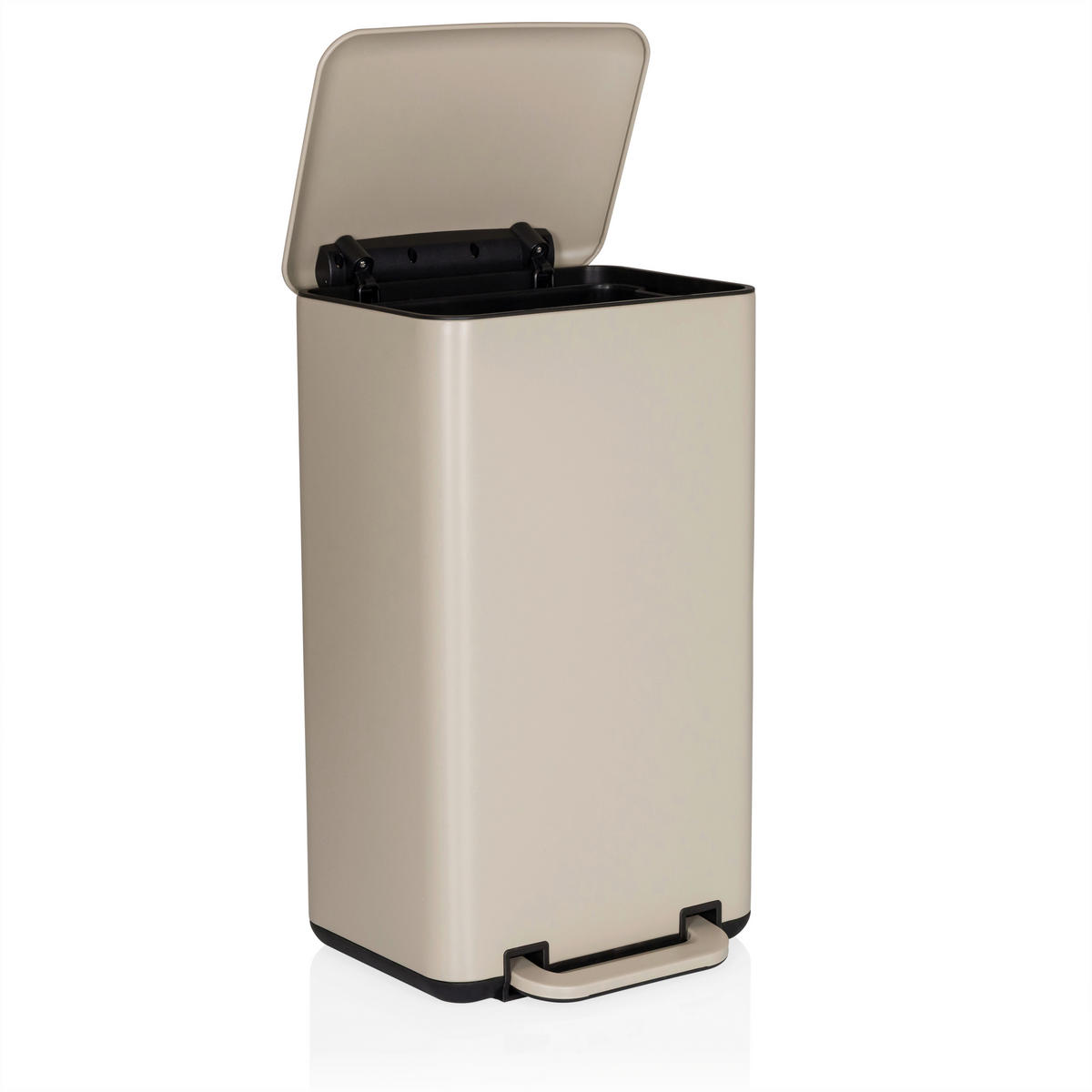 ABFALLEIMER 30 l  Metall  - Beige/Schwarz, MODERN, Kunststoff/Metall (31/62/36cm) - MID.YOU