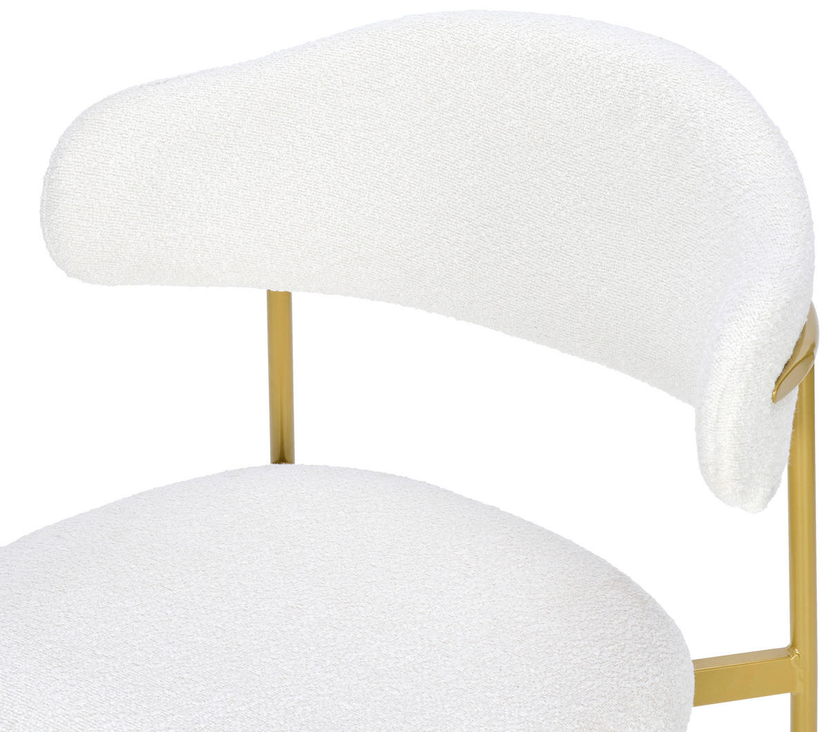 STUHL Bouclé Weiß Pappel Sperrholz  - Goldfarben/Weiß, MODERN, Holz/Textil (55/78/58cm) - Livetastic