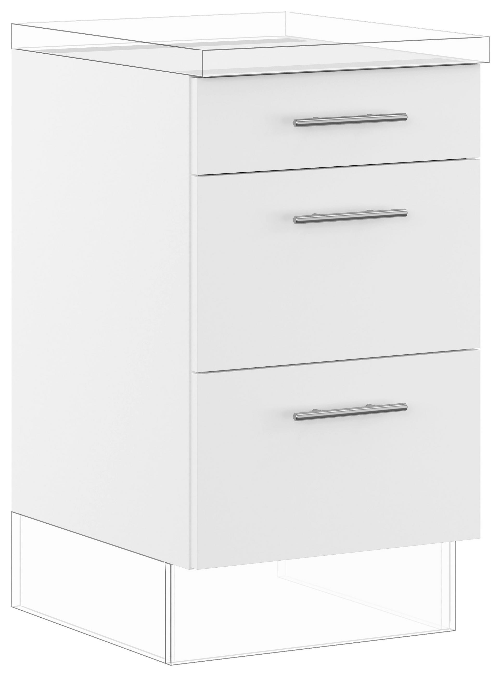 SCHUBKASTENUNTERSCHRANK 50/87,8/57,6 cm  in Weiß  - Edelstahlfarben/Weiß, Basics, Holzwerkstoff/Metall (50/87,8/57,6cm) - Impuls