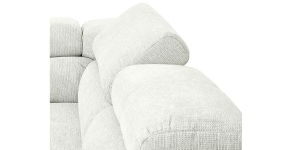 ECKSOFA Weiß Flachgewebe - Chromfarben/Weiß, KONVENTIONELL, Textil/Metall (282/224cm) - Hom`in