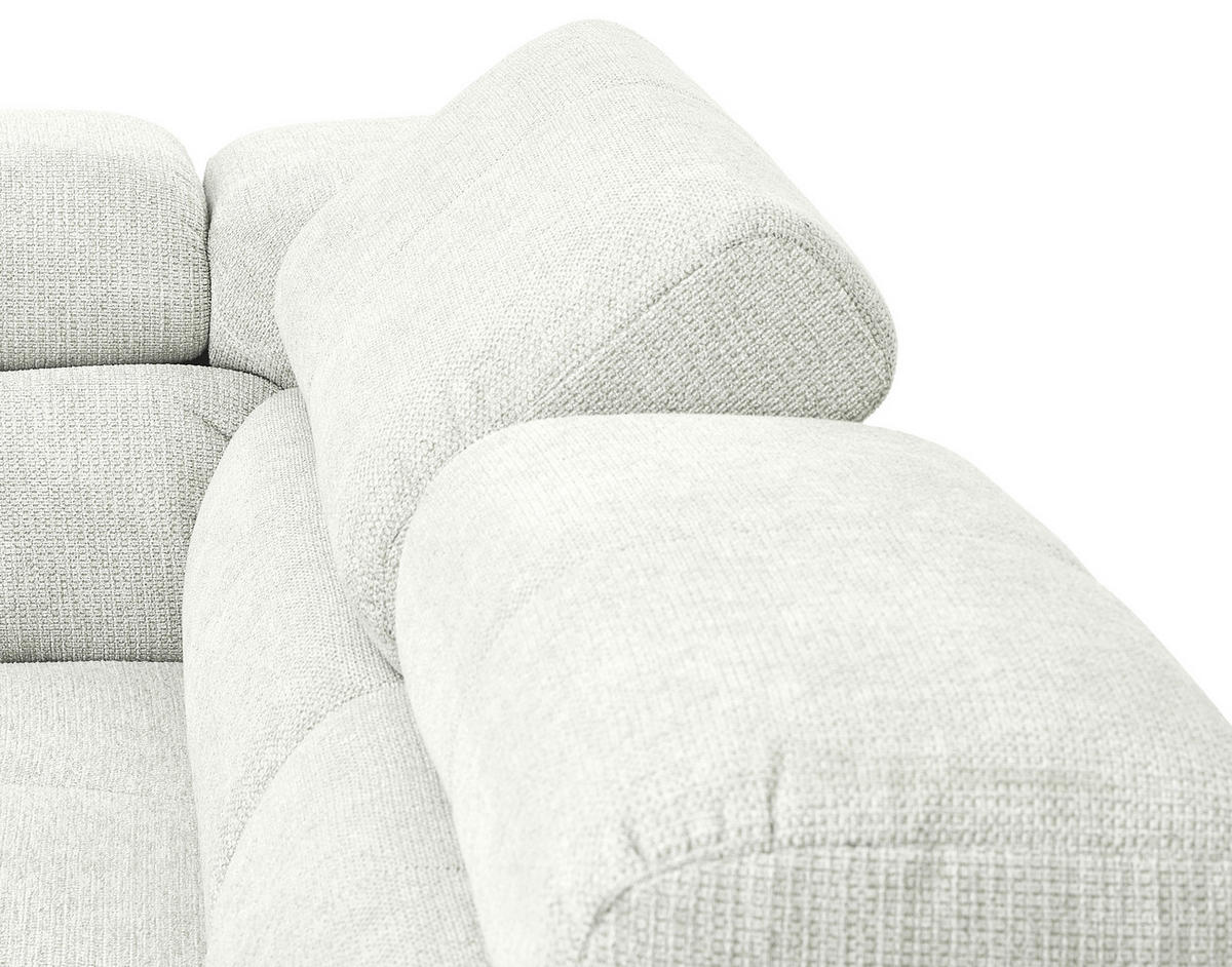 ECKSOFA Weiß Flachgewebe  - Chromfarben/Weiß, KONVENTIONELL, Textil/Metall (282/224cm) - Hom`in