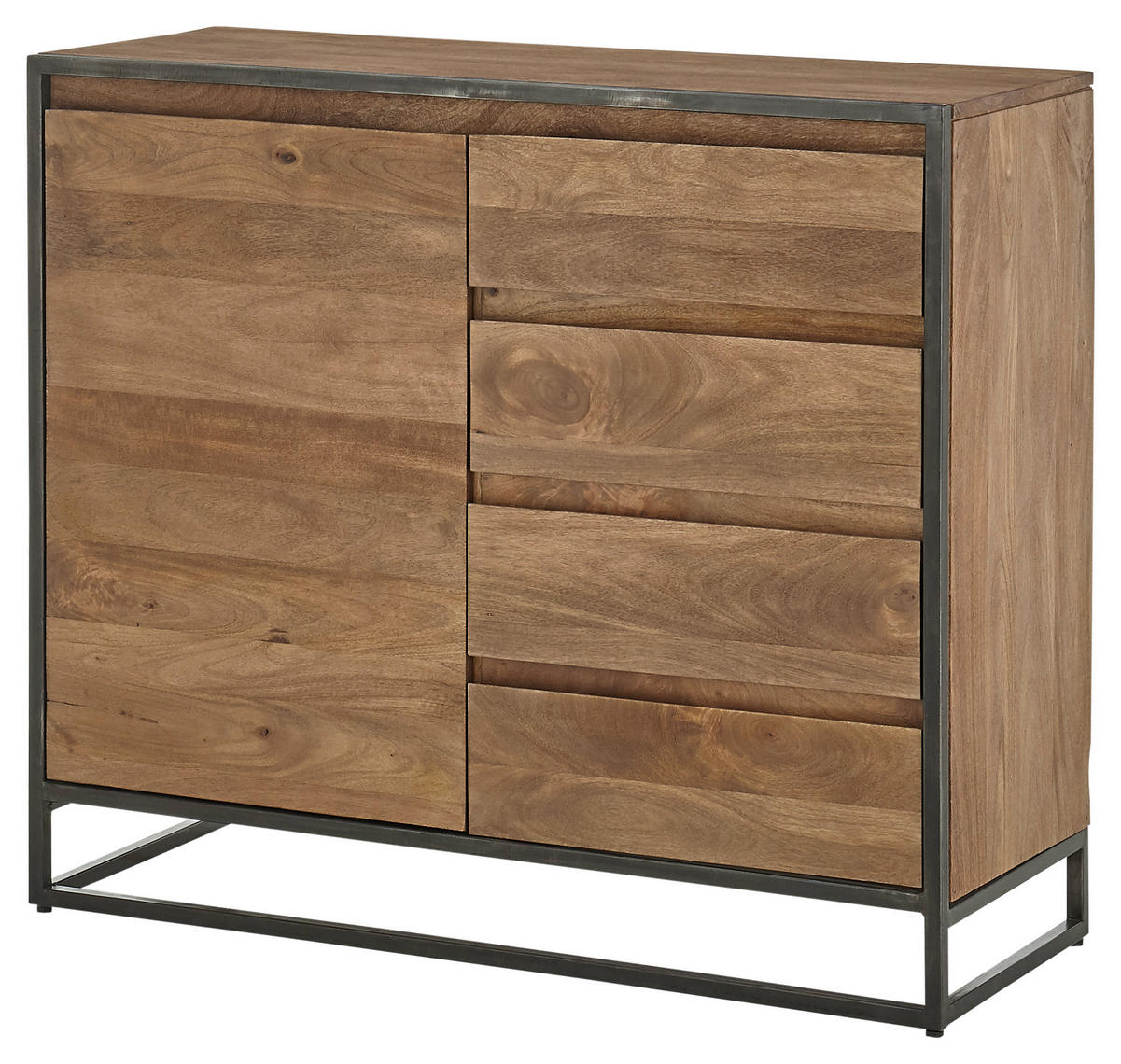 SIDEBOARD  in 108/93/40 cm  - Walnussfarben/Schwarz, LIFESTYLE, Holz/Metall (108/93/40cm) - MID.YOU