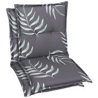 SESSELAUFLAGENSET in Anthrazit Blätter  - Anthrazit, Basics, Textil (50/7/100cm)
