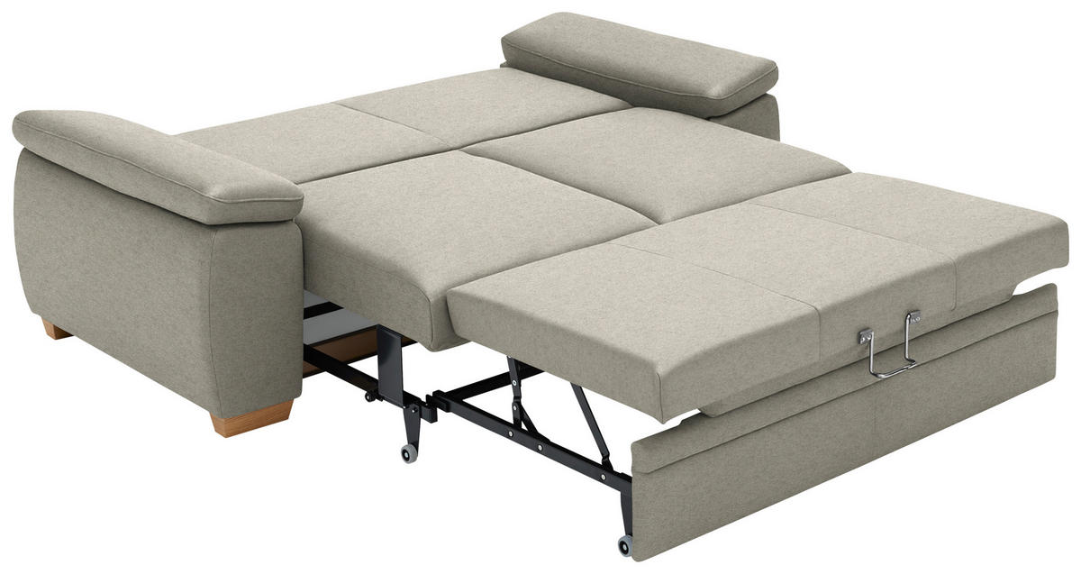 SCHLAFSOFA  in Chenille Greige  - Greige, KONVENTIONELL, Holz/Textil (166/90/100cm) - Beldomo Style