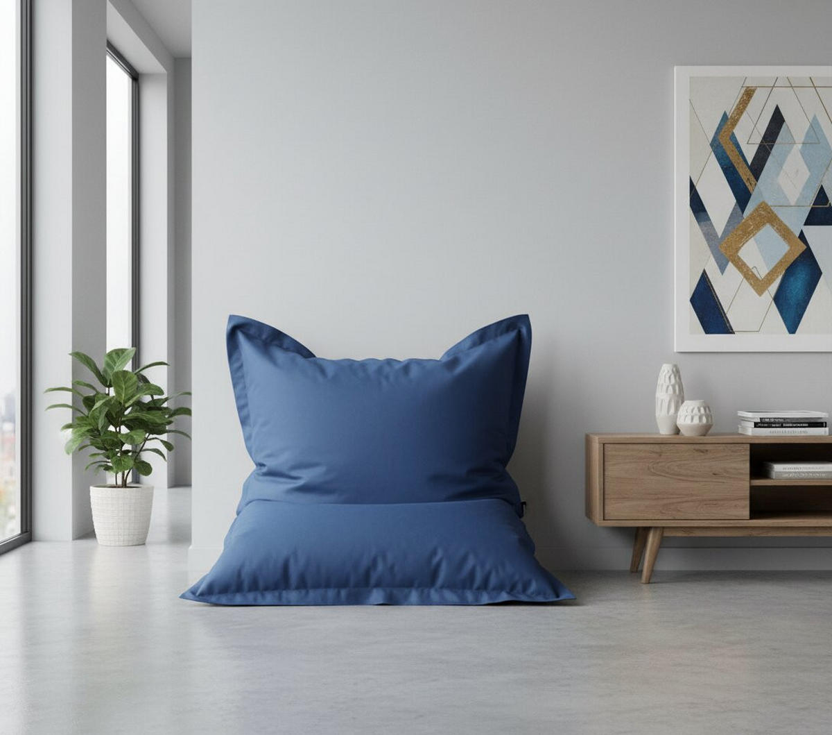 SITZSACK Webstoff 380 L  - Blau, Design, Textil (140/180/14cm) - Boxxx