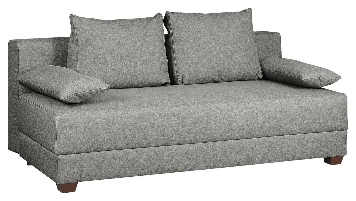 SCHLAFSOFA in Webstoff Grau  - Dunkelbraun/Grau, Design, Holz/Textil (202/85/110cm) - MID.YOU