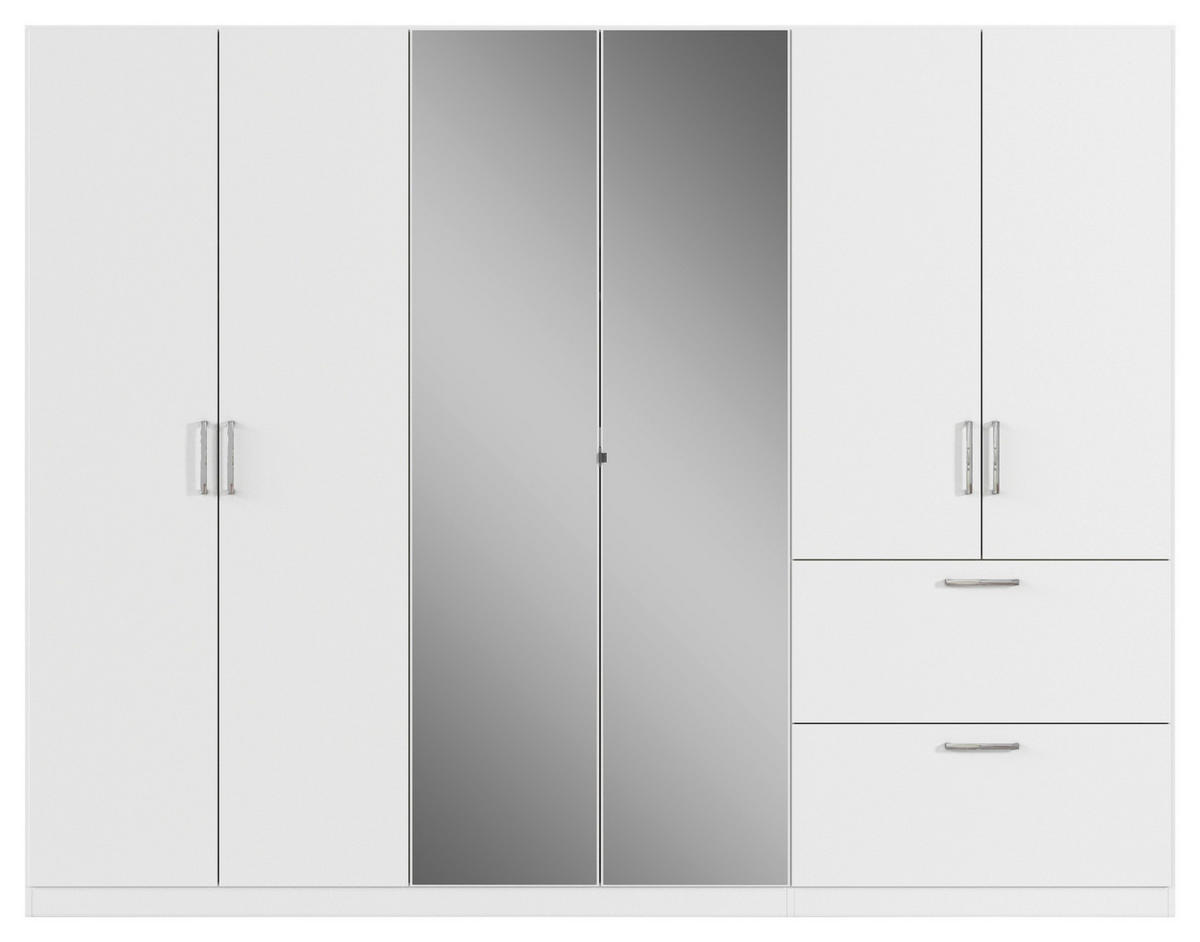 DREHTÜRENSCHRANK in Weiss  - Chromfarben/Weiss, Modern, Holzwerkstoff/Kunststoff (271/210/54cm) - Rauch Möbel