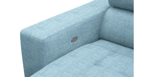 ECKSOFA  in Chenille Hellblau  301/207 cm  - Chromfarben/Hellblau, Design, Textil (301/207cm) - Xora
