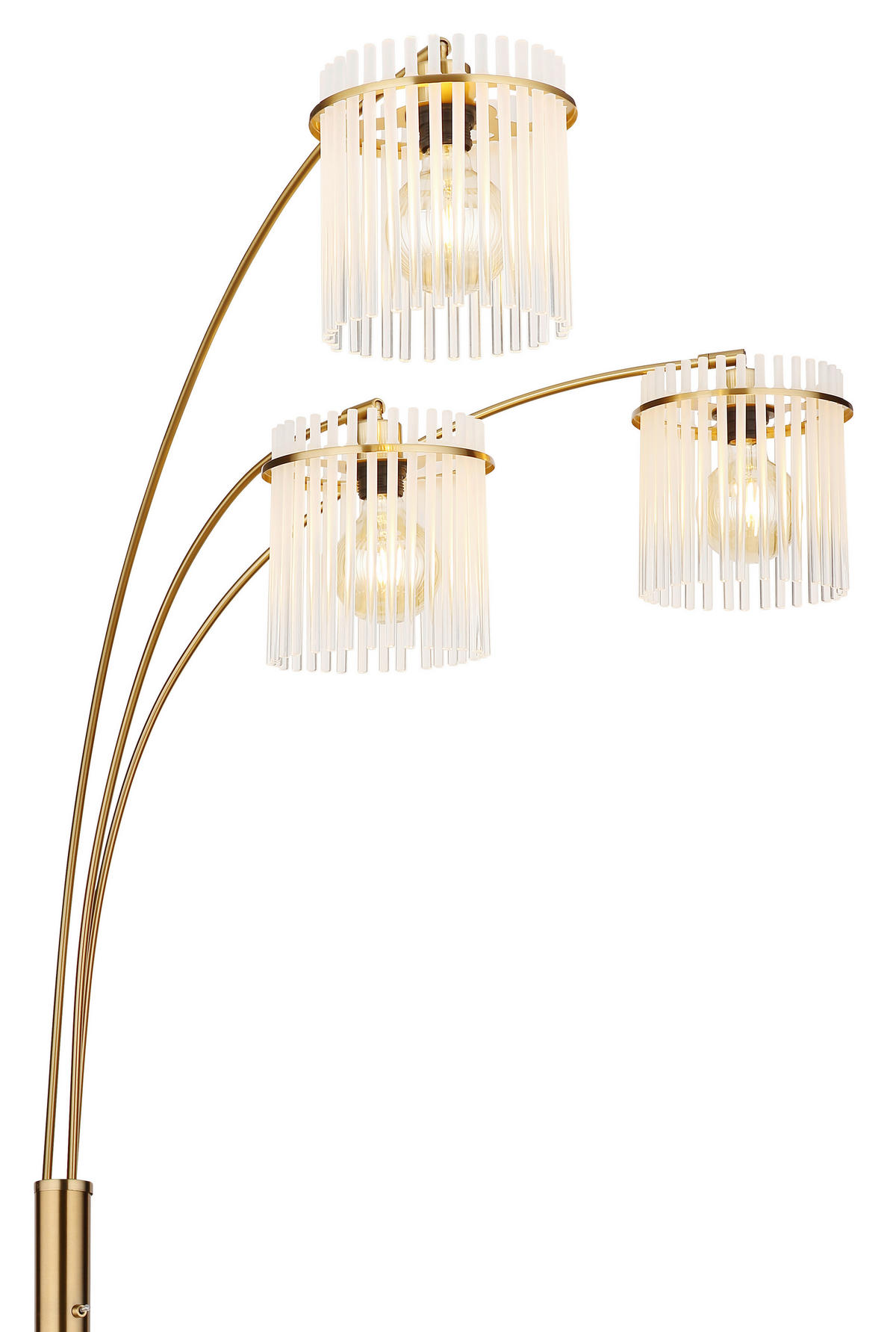 STEHLEUCHTE GORLEY 100/160/180 cm   - Klar/Goldfarben, Trend, Glas/Kunststoff (100/160/180cm) - Globo