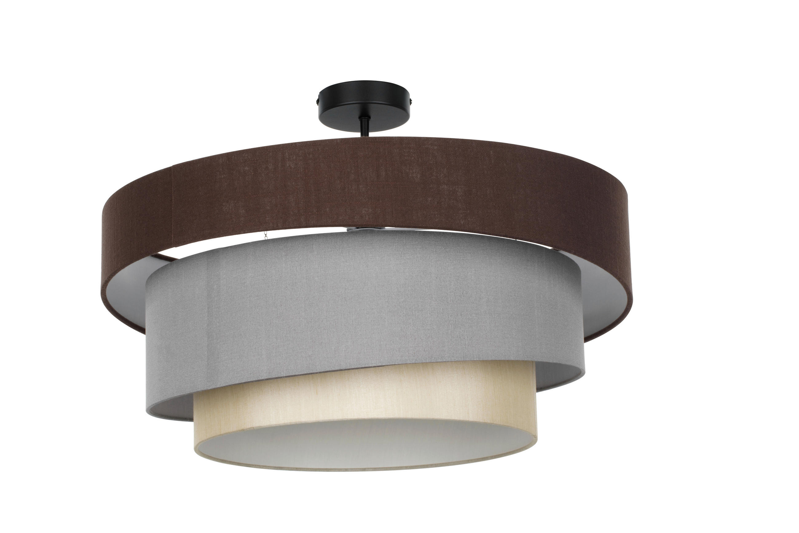DECKENLEUCHTE Fiona 56/37 cm   - Khaki/Schwarz, Design, Textil/Metall (56/37cm) - Novel