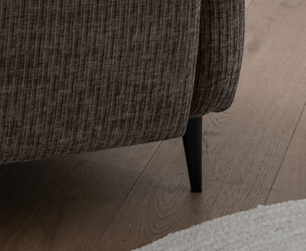 SESSEL in Velours Graubraun  - Graubraun/Schwarz, Modern, Textil/Metall (85/76/90cm) - Livetastic