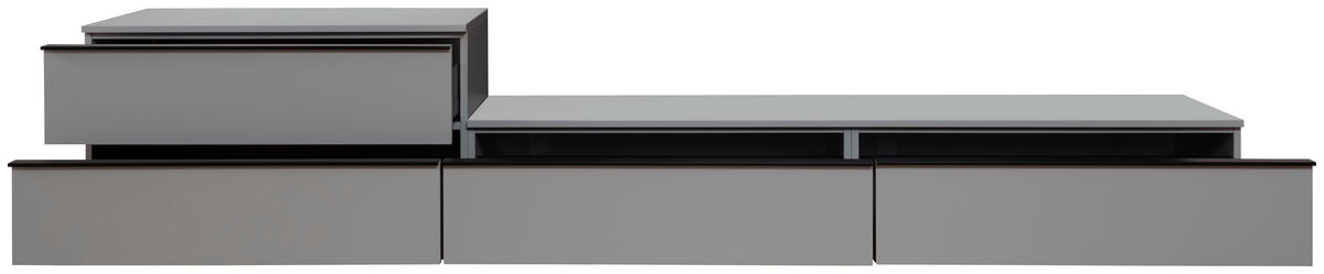 LOWBOARD  in 300/50/45 cm  - Anthrazit/Schwarz, Design, Holzwerkstoff/Metall (300/50/45cm) - Moderano