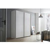 OMARA Z DRSNIMI VRATI, bela  - bela/barve aluminija, Design, kovina/leseni material (175/191/59cm) - Xora