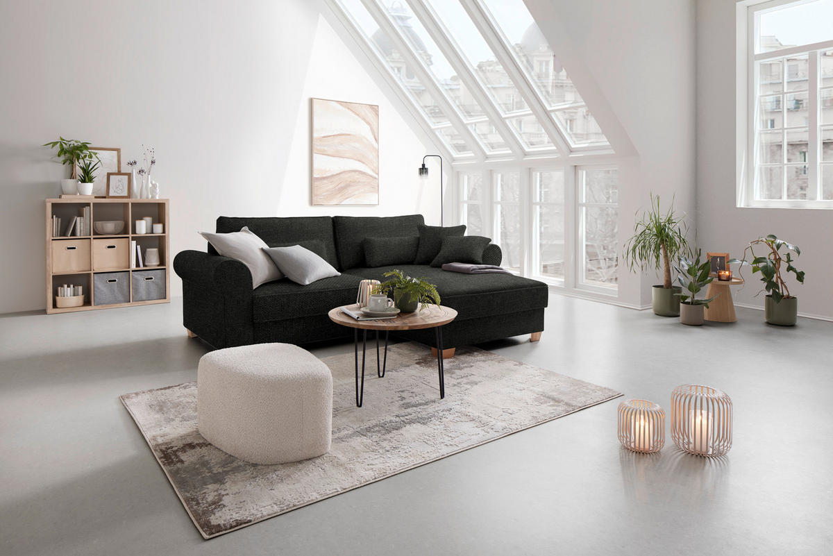 HÖRNSOFFA i svart  - svart, Modern, trämaterial/trä (255/185cm) - MID.YOU
