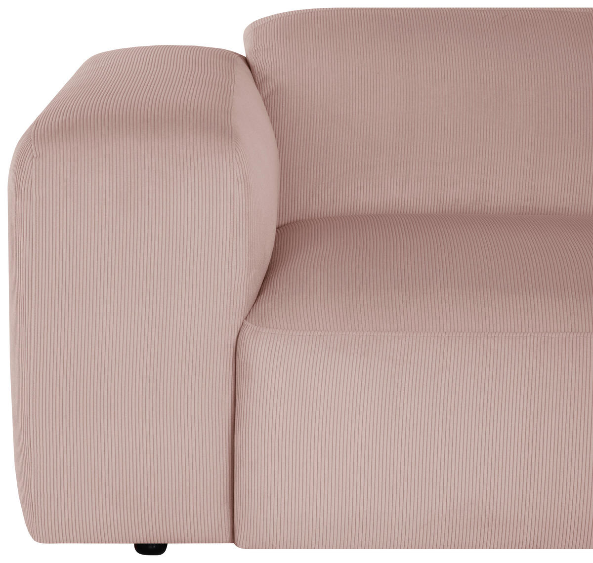 ECKSOFA in Cord Rosa  - Schwarz/Rosa, Design, Kunststoff/Textil (304/200cm) - MID.YOU