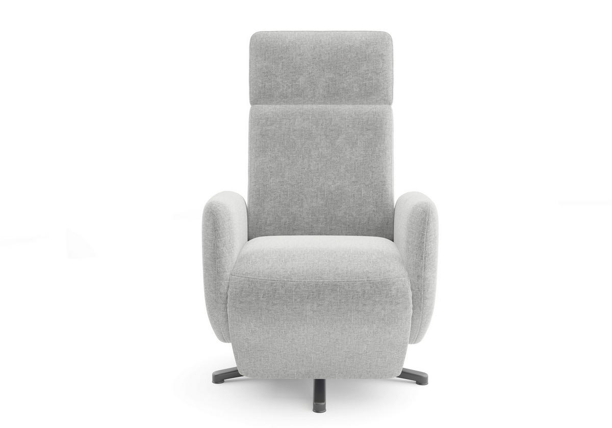 RELAXSESSEL Flachgewebe Aufstehhilfe    - Hellgrau/Schwarz, KONVENTIONELL, Textil/Metall (71/110/82cm) - Sit & More