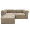 ECKSOFA in Cord, Mikrofaser Schlammfarben   - Schlammfarben/Schwarz, Design, Kunststoff/Textil (216/69/193cm) - MID.YOU