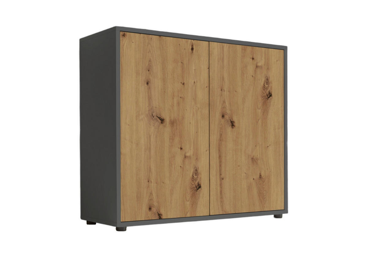 KOMMODE Mailand Typ 4  in 79/73/33 cm  - Anthrazit/Schwarz, MODERN, Holzwerkstoff/Kunststoff (79/73/33cm) - MID.YOU