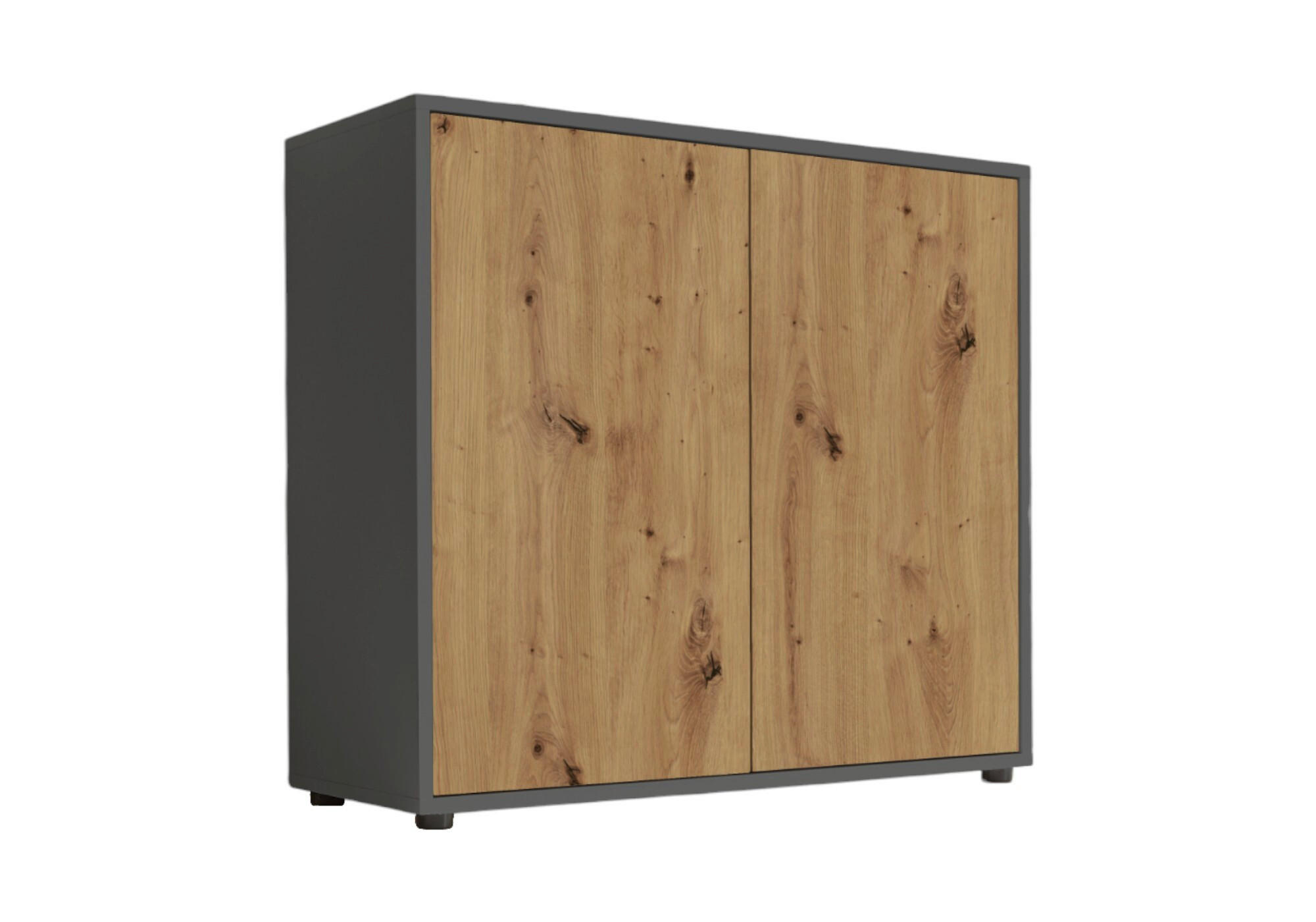 Mid.you Kommode Mailand Typ 4 Anthrazit, Eiche Artisan 79x73x33 cm