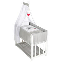 STUBENWAGEN-KOMPLETTSET roba Adam & Eule  Weiß  - Rot/Weiß, Basics, Holzwerkstoff/Textil (95/76/74,5cm) - Roba