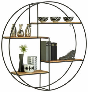 Wandregal (rund) aus Metall und Holz kaufen Wandregal (rund) aus Metall jetzt bestellen