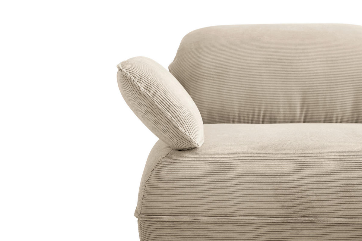 ECKSOFA Cord Beige  - Beige/Schwarz, Design, Kunststoff/Textil (343/154cm) - Koinor