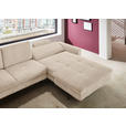 ECKSOFA Beige Cord  - Beige/Schwarz, Design, Textil/Metall (302/178cm) - Carryhome