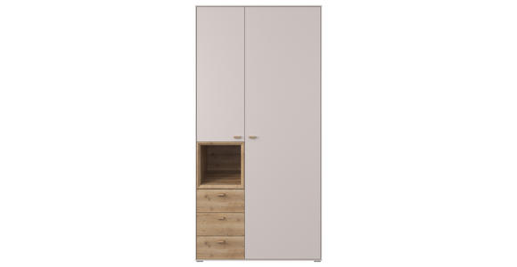 DREHTÜRENSCHRANK  in Eichefarben, Sandfarben  - Sandfarben/Eichefarben, KONVENTIONELL, Holz/Holzwerkstoff (105/214/60cm) - Hom`in