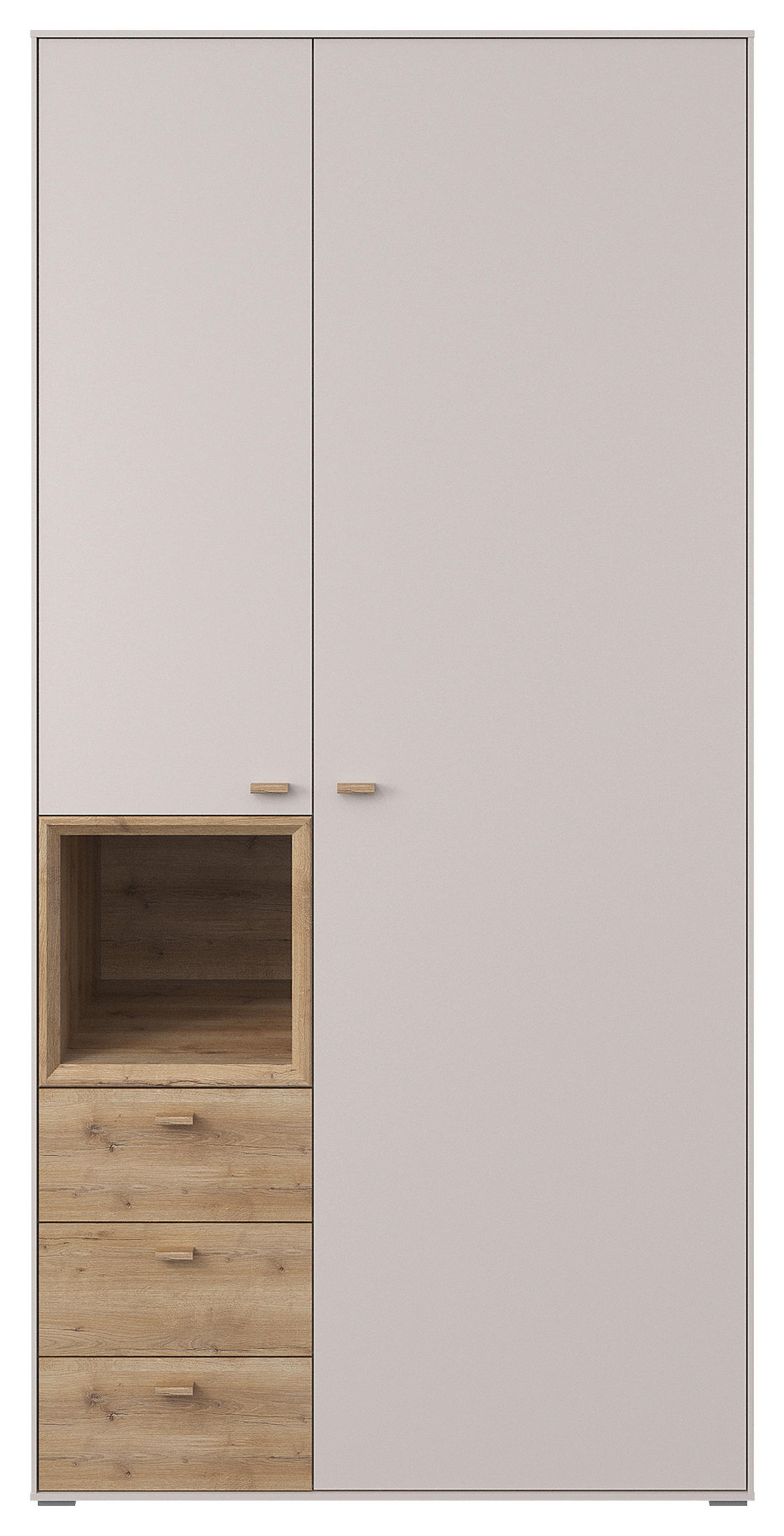 DREHTÜRENSCHRANK in Eichefarben, Sandfarben  - Sandfarben/Eichefarben, Konventionell, Holz/Holzwerkstoff (105/214/60cm) - Hom`in
