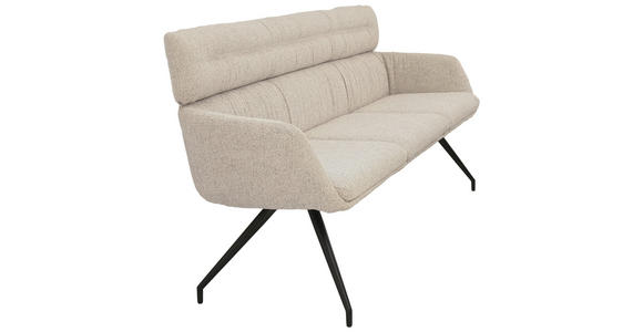 SITZBANK 220/91/70 cm  in Schwarz, Beige  - Beige/Schwarz, Design, Textil/Metall (220/91/70cm) - Dieter Knoll