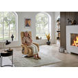 RELAXSESSEL in Leder Honig  - Edelstahlfarben/Honig, Design, Leder/Metall (70/108/80cm) - Cantus