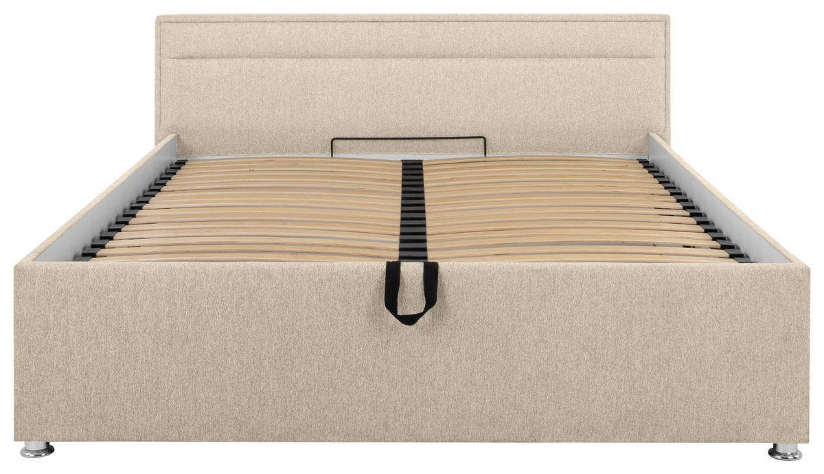 POLSTERBETT Lattenrost, Bettkasten, Matratze 160/200 cm  in Beige  - Beige, MODERN, Holz/Kunststoff (160/200cm) - MID.YOU