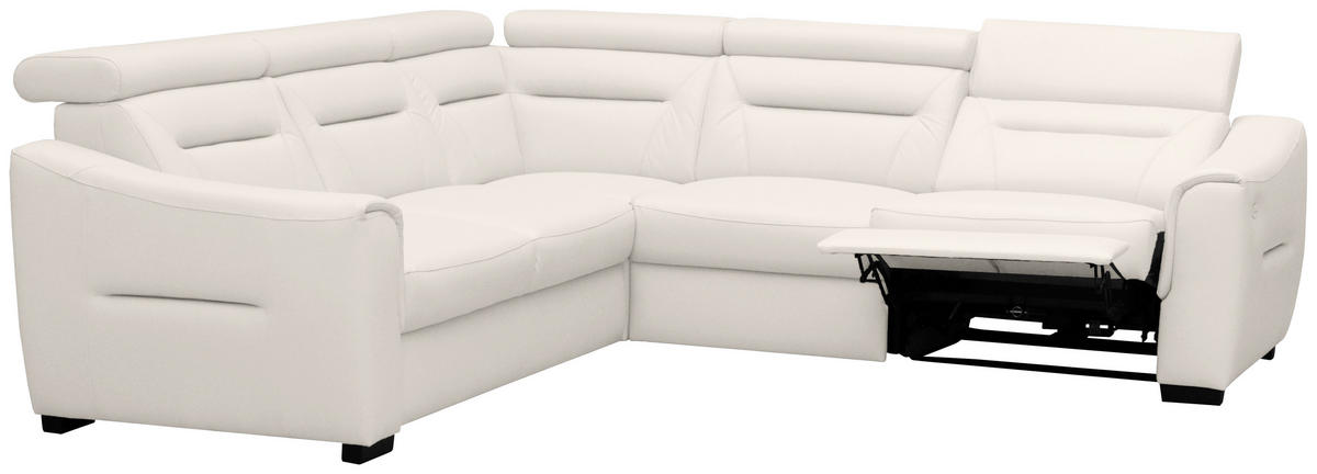 ECKSOFA Lederlook Echtleder Creme  - Wengefarben/Creme, Design, Leder/Holz (260/260cm) - Celina Home