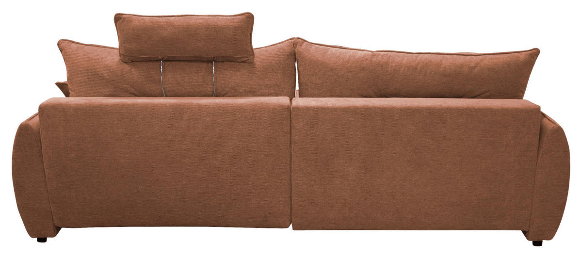 ECKSOFA in Struktur Rostfarben  195/264 cm  - Rostfarben/Beige, Design, Kunststoff/Textil (195/264cm) - MID.YOU