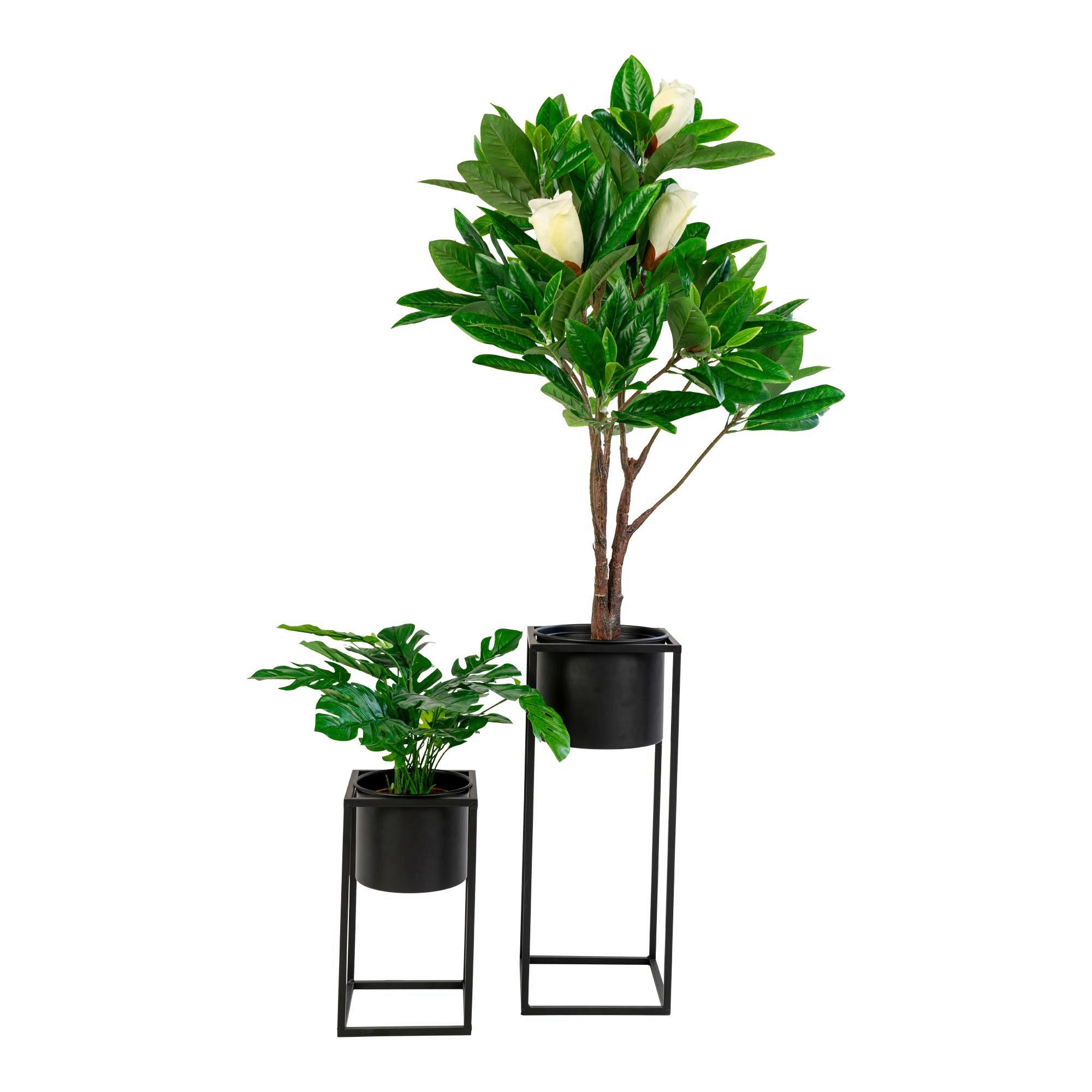 ÜBERTOPF-SET  2-teilig  - Schwarz, Design, Metall