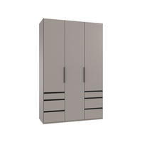 DREHTÜRENSCHRANK 150/216/58 cm,  in Sahara, 3 Tür(en)  - Schwarz/Sahara, MODERN, Holzwerkstoff/Metall (150/216/58cm) - MID.YOU